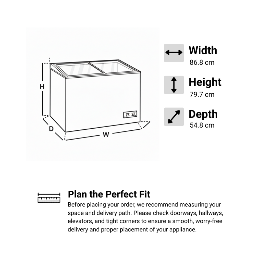 CRF-70FD-GT Chest Freezer & Chiller Duo Glass Top