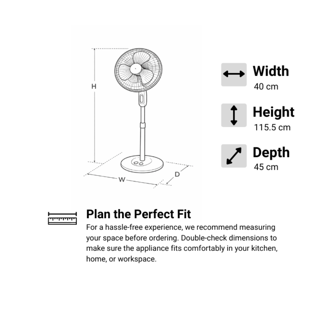 MCRF‑16C 16″ Stand Fan