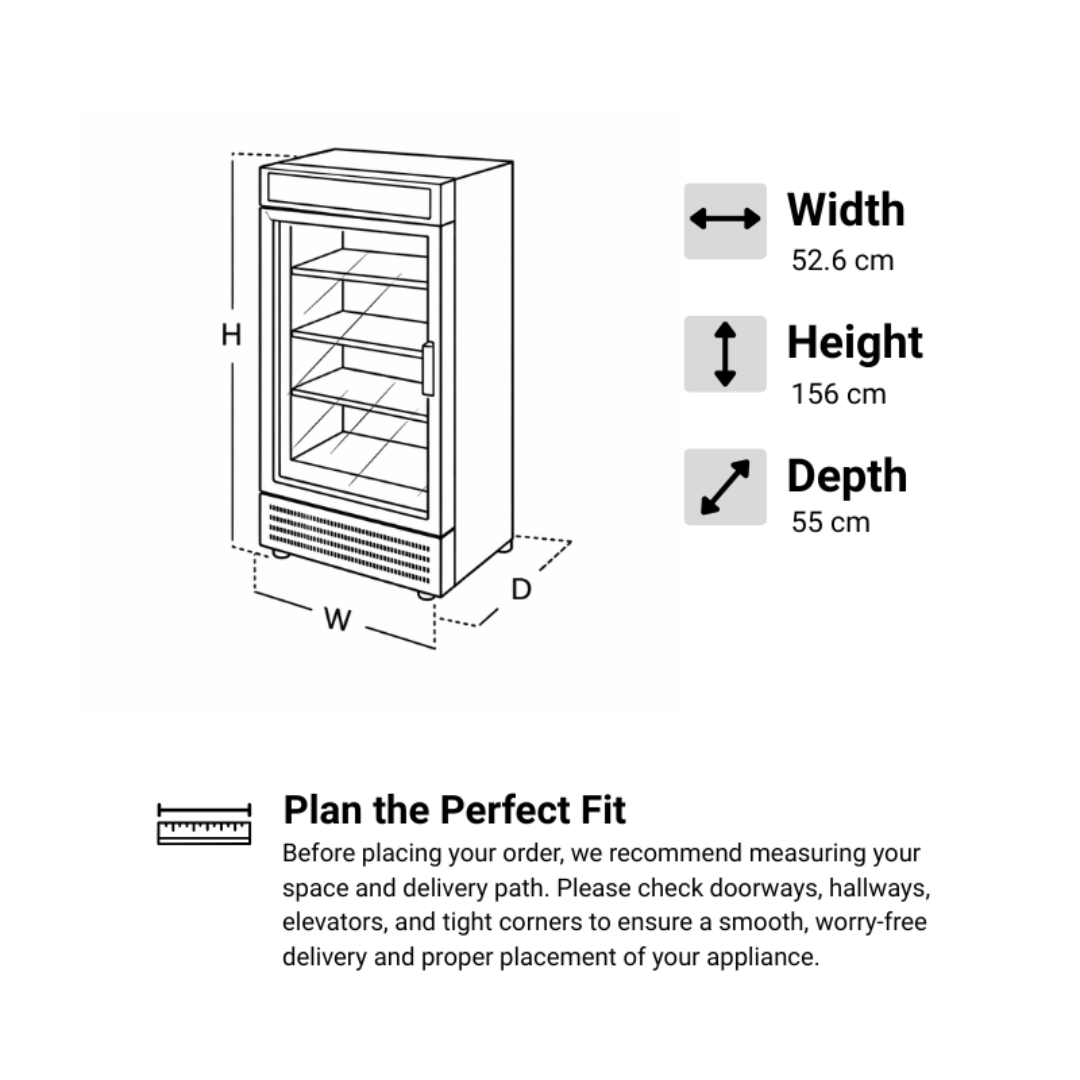 CUFIFD-13H1 Upright Glass Door Freezer No Frost